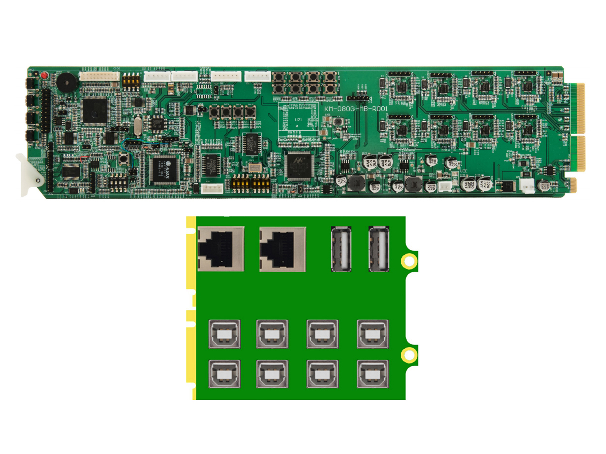 OG-KM-SET-2 openGear KM Switch with Rear Module card/8x USB Type B Inputs by Apantac