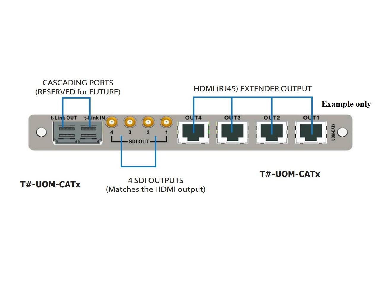 UOM-CAT6-B Output Rear Module w 4 HDMI/DVI over CAT6 and 4 SDI Outputs by Apantac