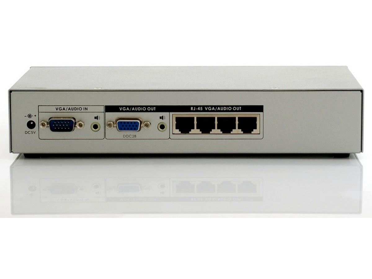 VGA-4-SE 4 Port VGA Splitter/Extender with Audio and Monitor Output by Apantac