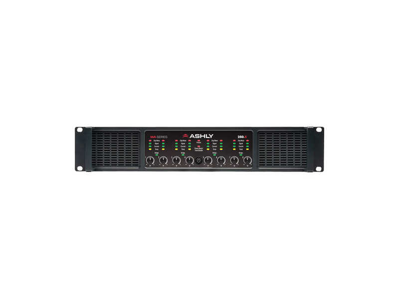 Ashly MA250.8 8-Channel 250W/Ch Install Amplifier 2U Low Z/70V