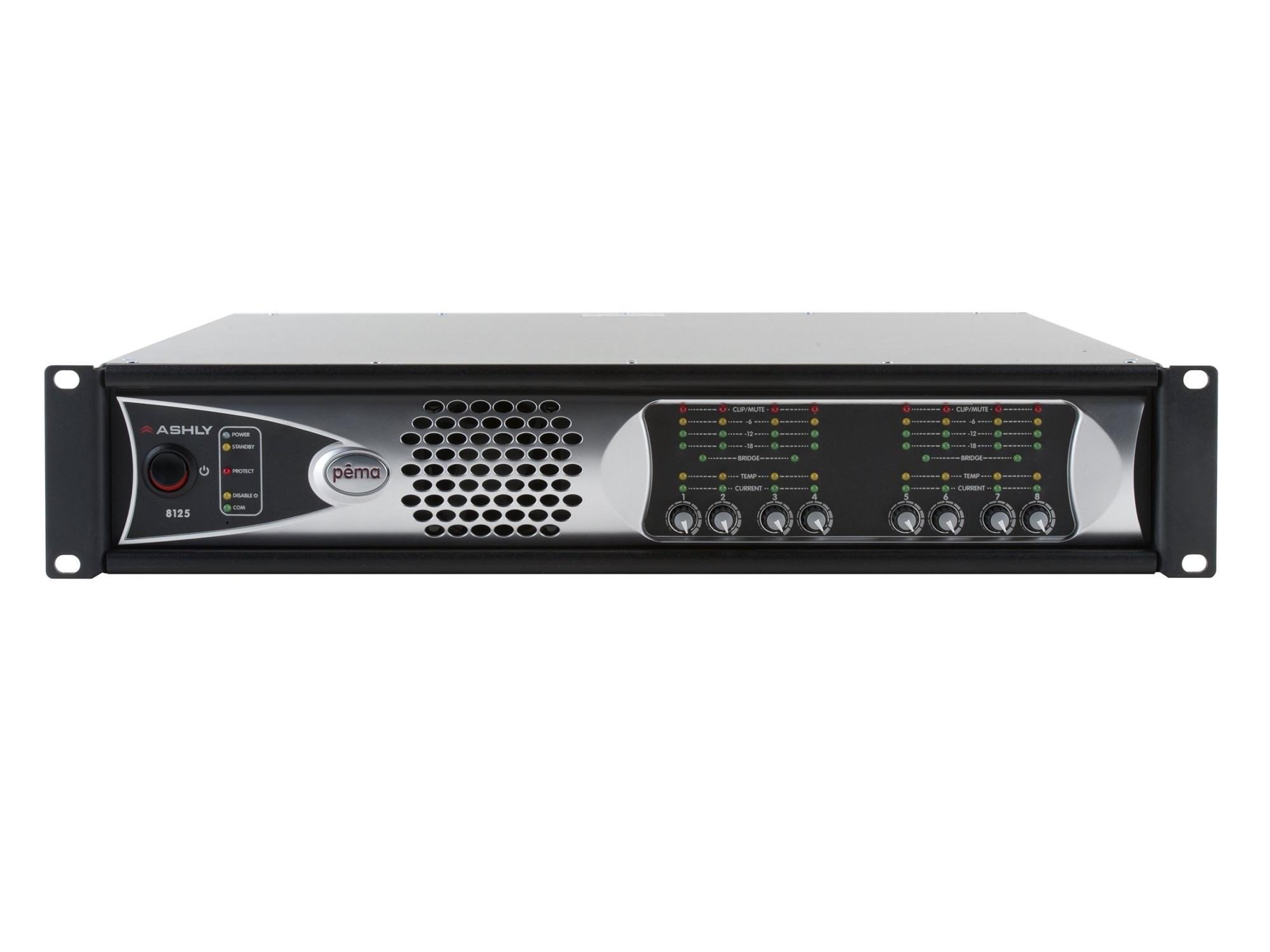 pema 8125.70 8 x 125W/70V Pema Network Power Amplifier/Constant Voltage with 8x8 Protea DSP by Ashly