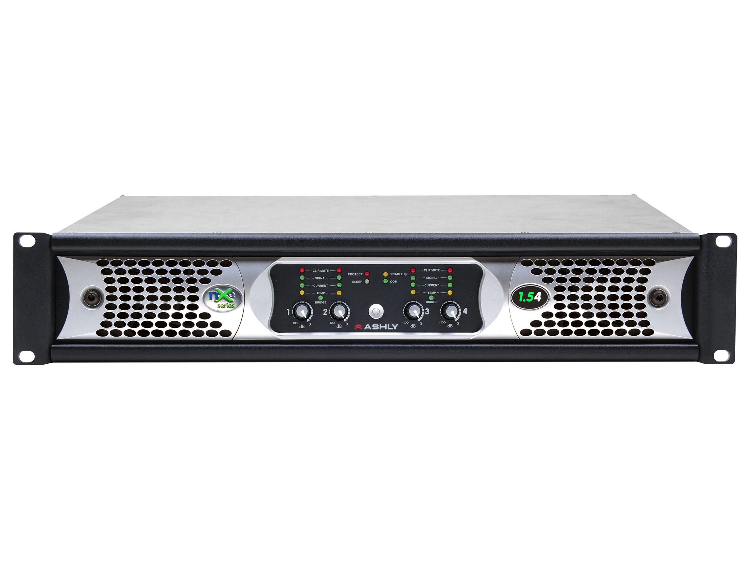nXe1.54bd 4x 1500 Watts/2 Ohms Network Power Amplifier with OPDante and OPDAC4 Option Cards by Ashly