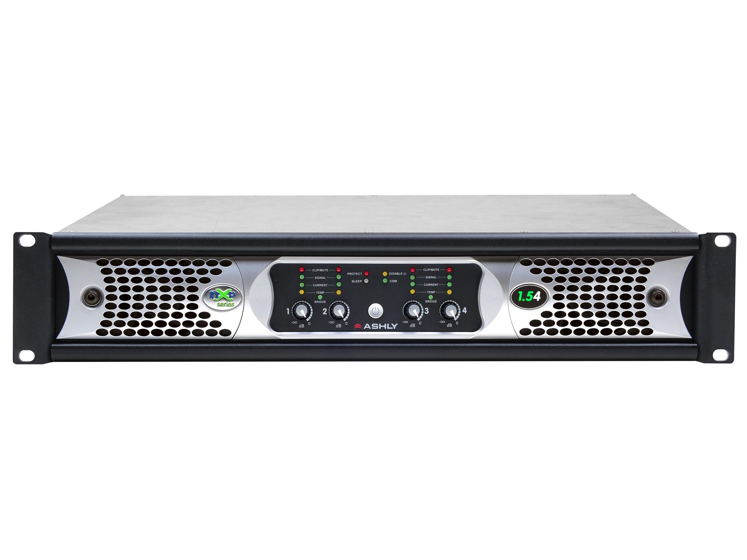 nXp1.54d 4x 1500 Watts/2 Ohms Network Power Amplifier with Protea DSP and OPDante Option Card by Ashly