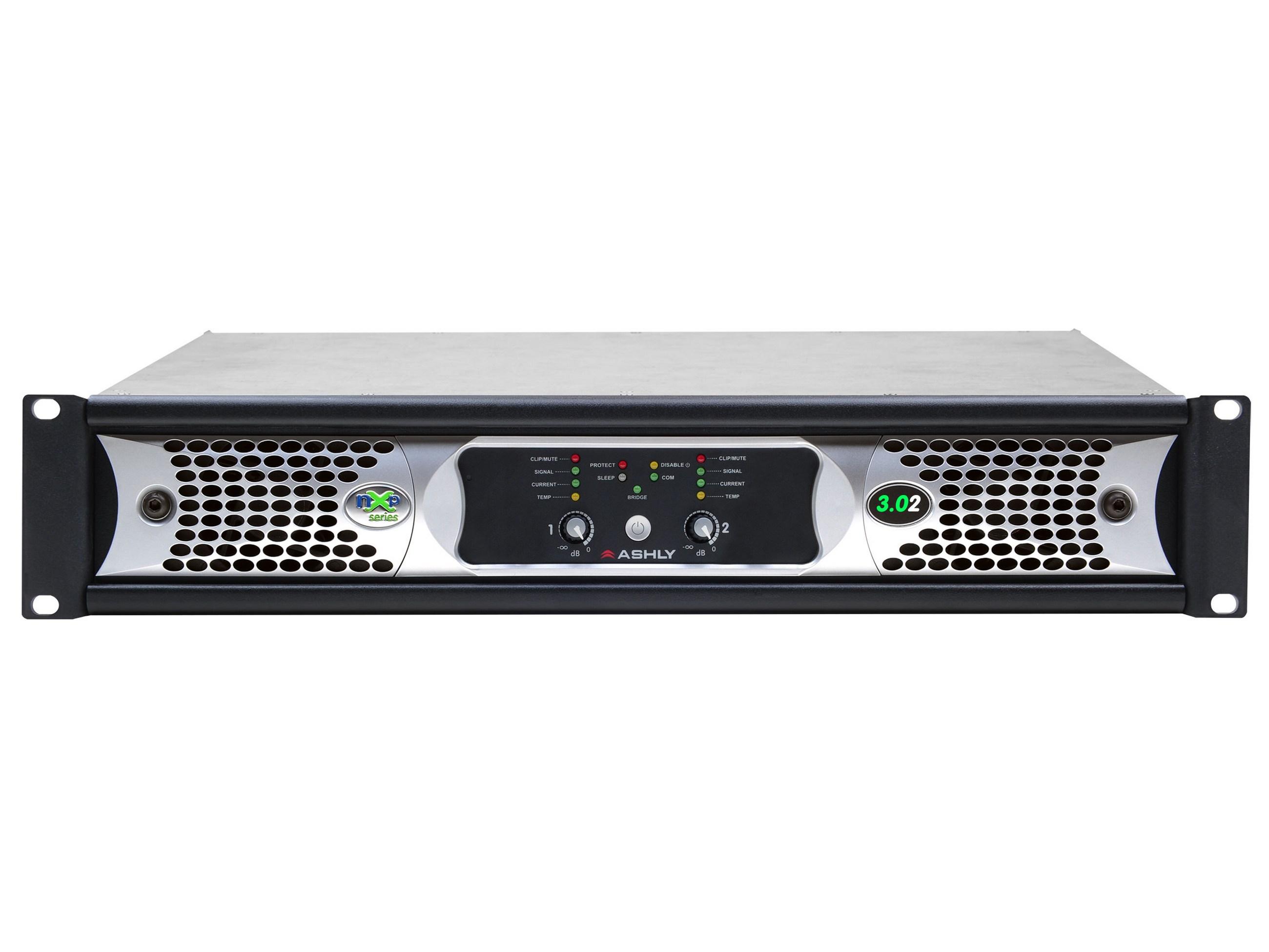 nXp3.02d 2x 3000 Watts/2 Ohms Network Power Amplifier with Protea DSP and OPDante Option Card by Ashly