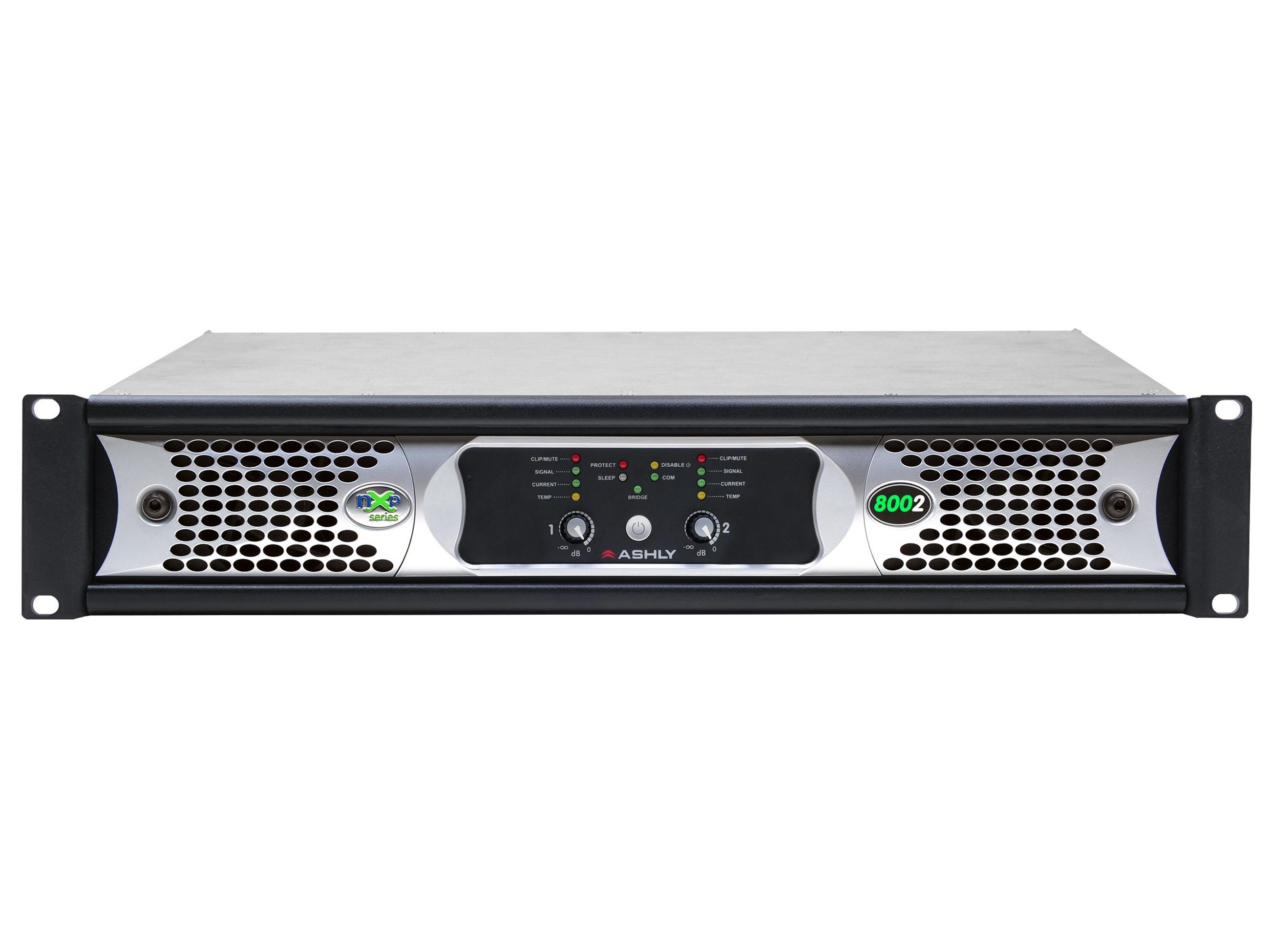 nXp8002d 2x 800 Watts/2 Ohms Network Power Amplifier with Protea DSP and OPDante Option Card by Ashly