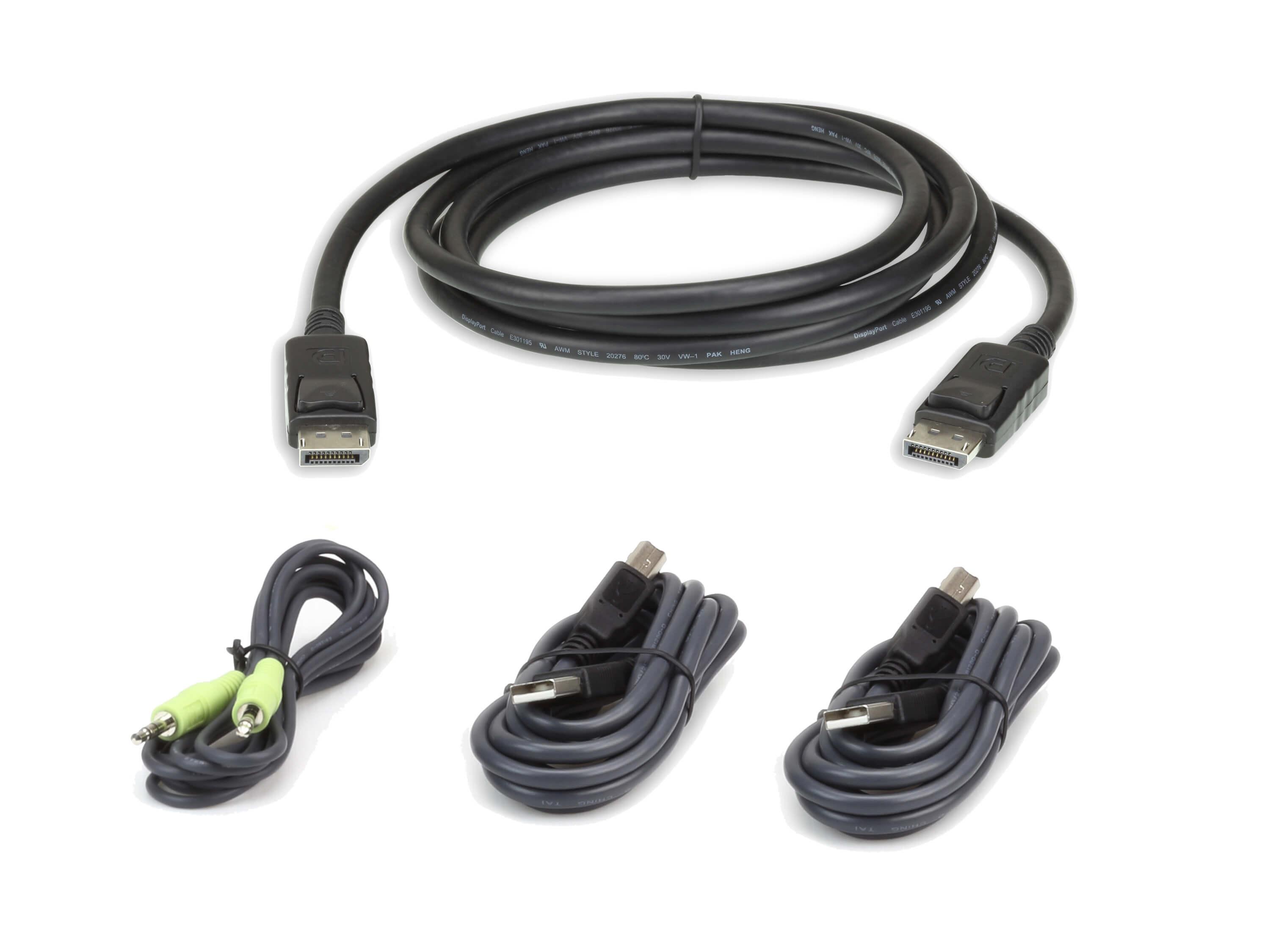 2L-7D03UDPX4 3m USB DisplayPort Secure KVM Cable Kit by Aten