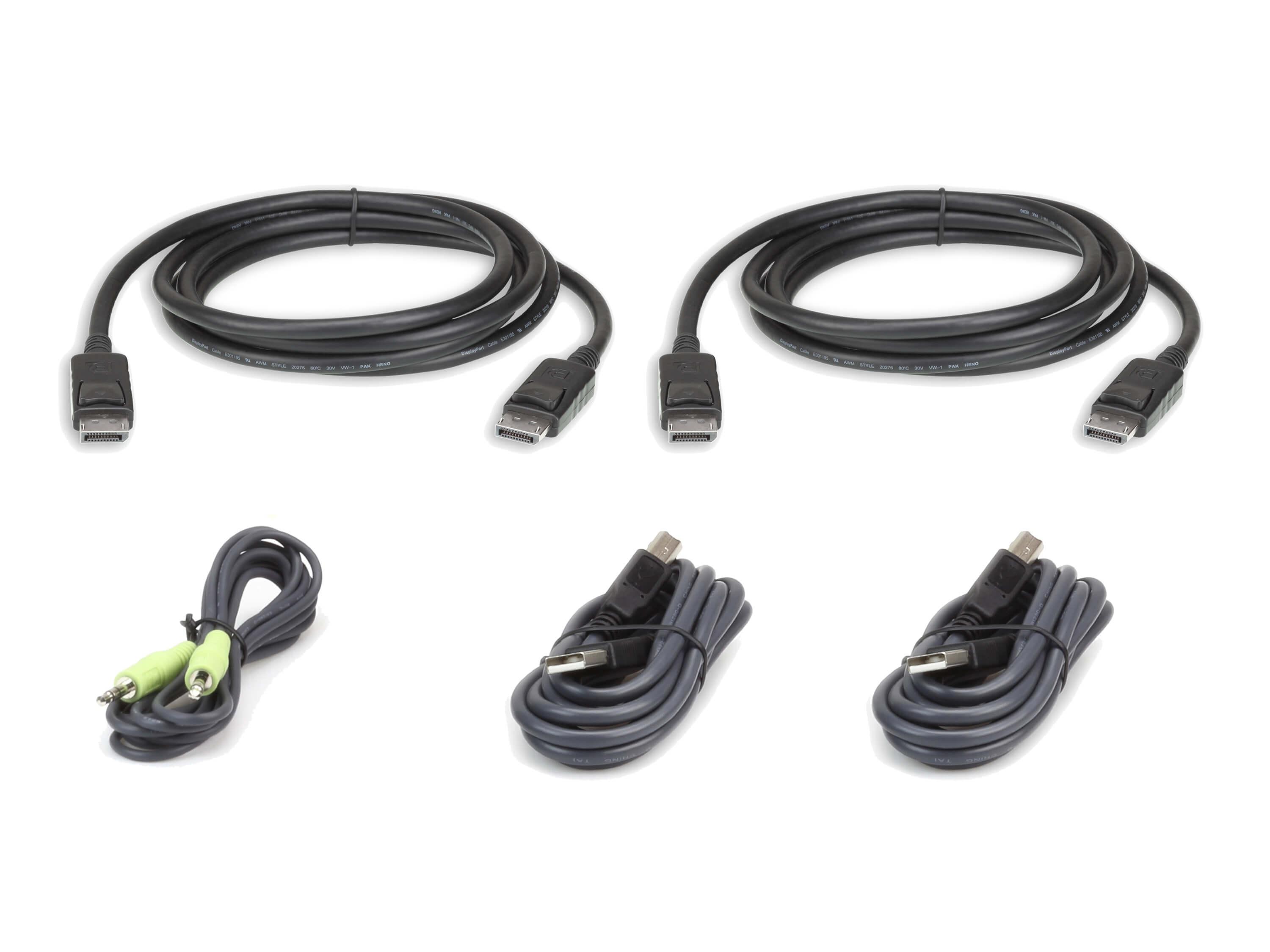 2L-7D03UDPX5 3m USB DisplayPort Dual Display Secure KVM Cable Kit by Aten