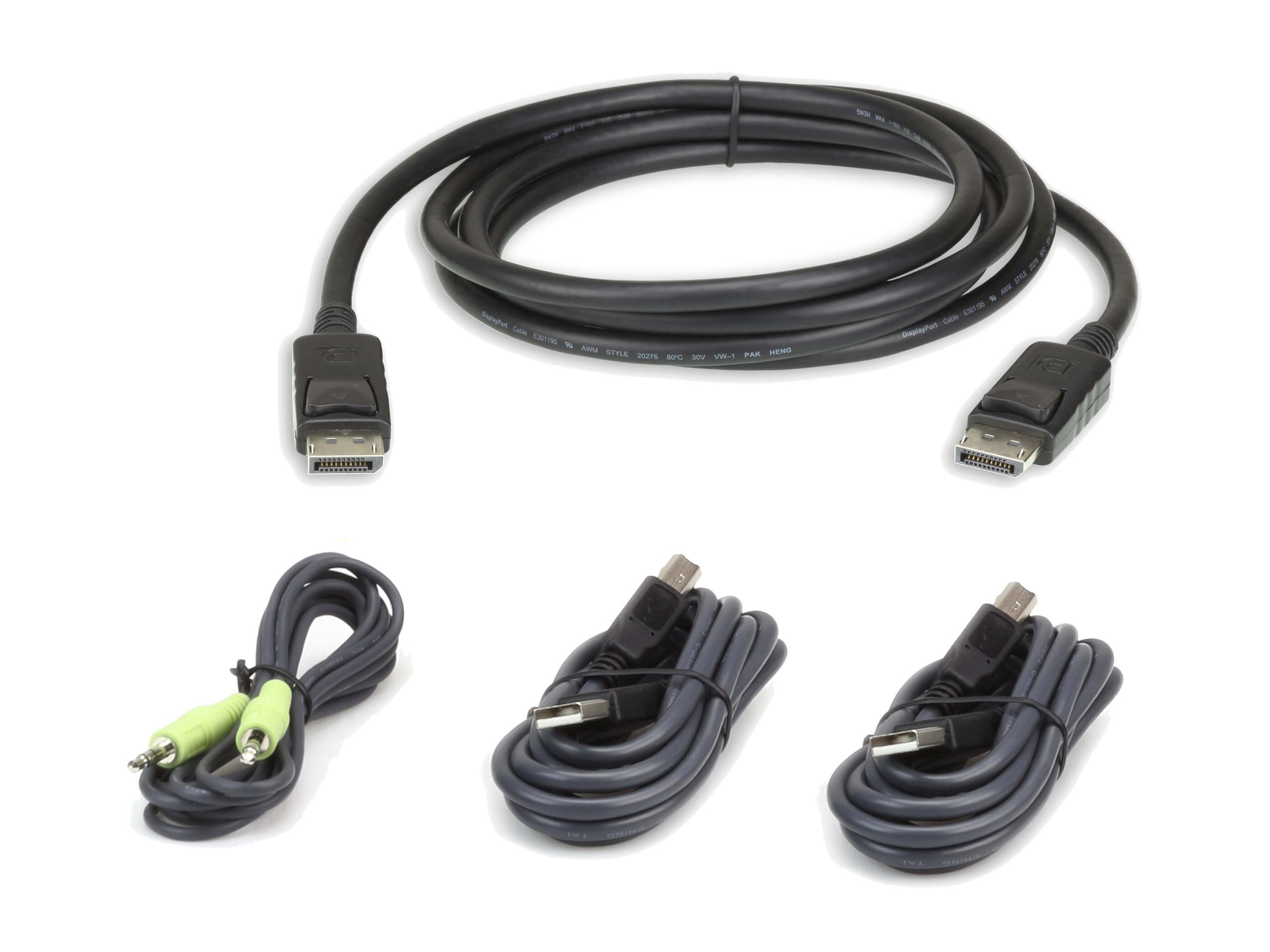 2L7D03UDPX4 10ft Single Display DisplayPort Secure KVM Cable Kit by Aten