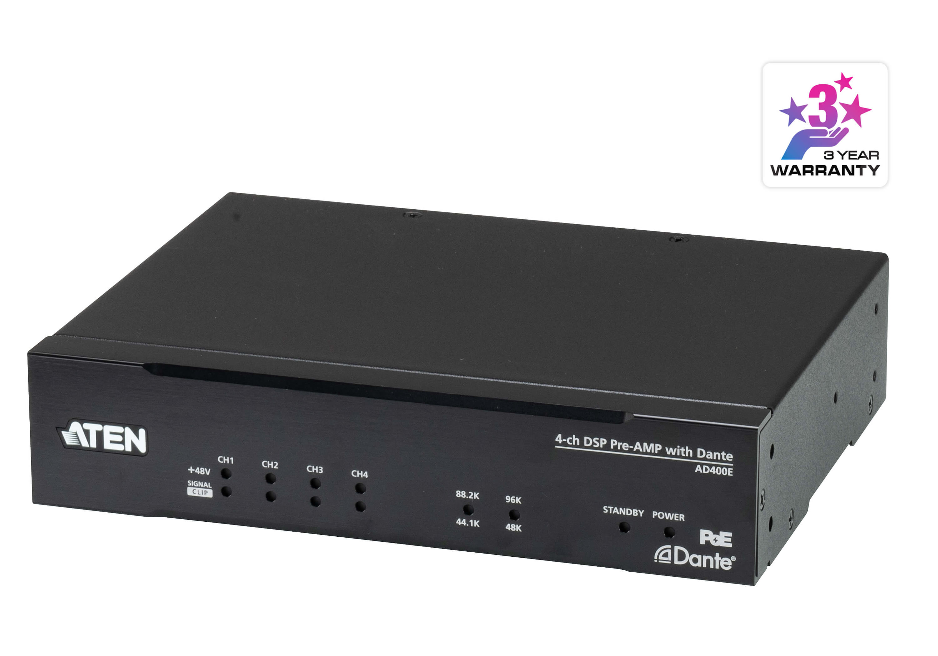AD400E 4-ch Mic/Line Pre-AMP with DSP and Dante Output by Aten