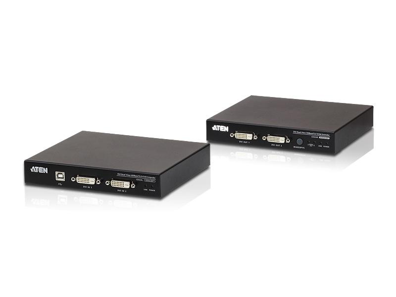 CE624 USB DVI Dual View HDBaseT 2.0 KVM Extender (Transmitter/Receiver) Kit by Aten