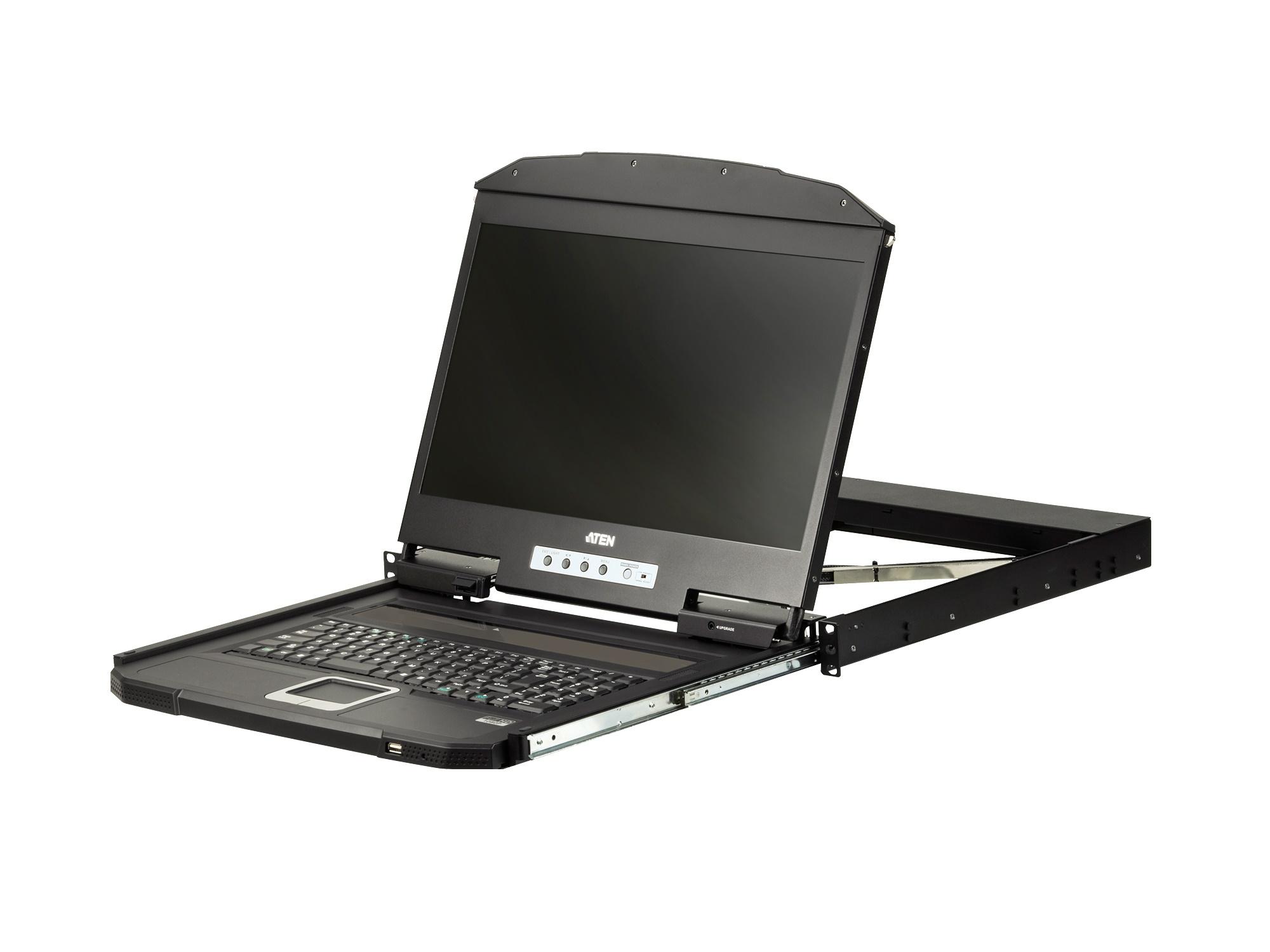 CL3700NW 1U Ultra Short Depth Single Rail WideScreen LCD Console (USB/HDMI) with Full HD Resolution/1920x1080 by Aten