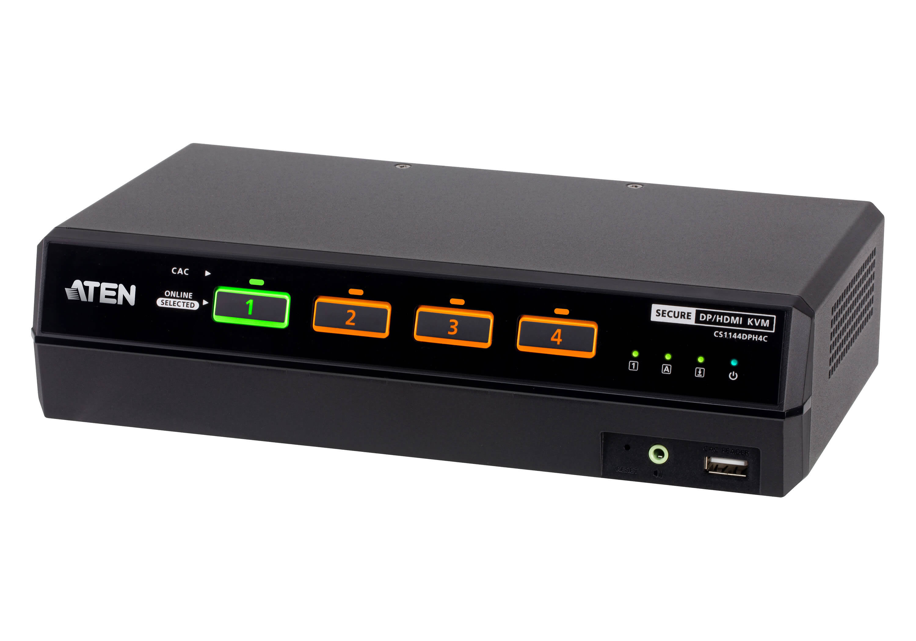 CS1144DPH4C 4-Port USB 5K DisplayPort/HDMI Dual Display Universal Secure KVM Switch with CAC (PSD PP v4.0 Compliant) by Aten