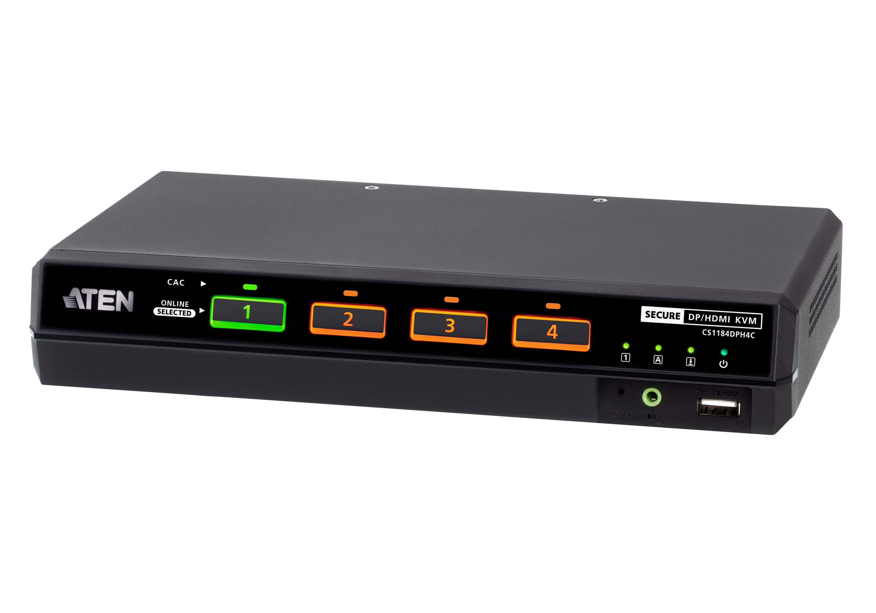 CS1184DPH4C 4-Port USB 5K DisplayPort/HDMI Universal Secure KVM Switch with CAC (PSD PP v4.0 Compliant) by Aten