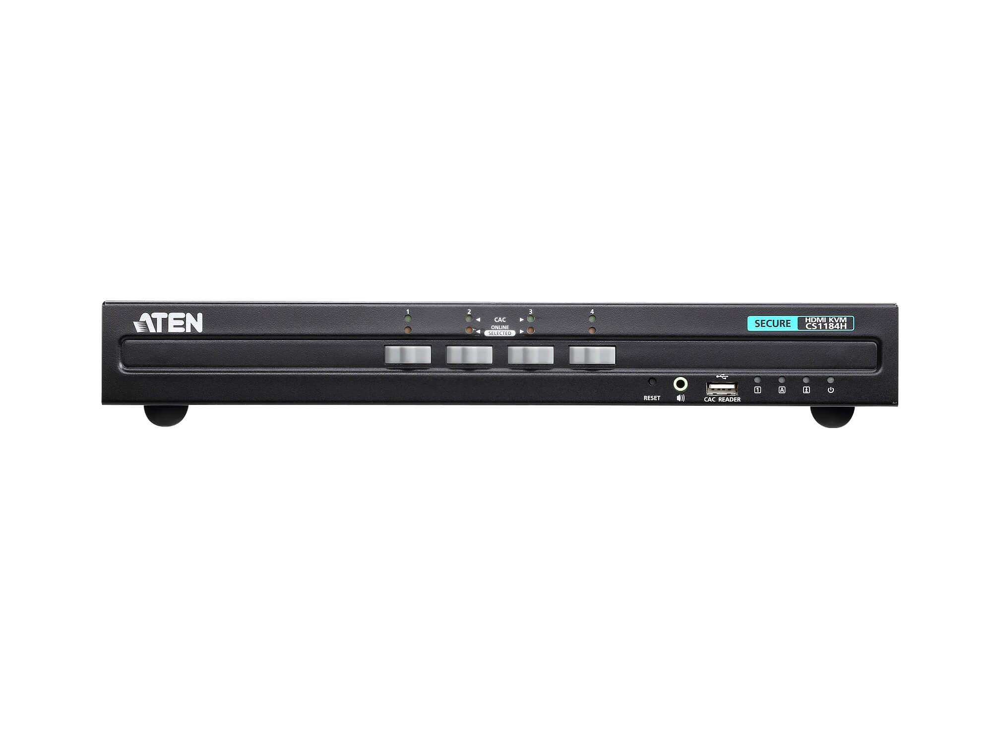 CS1184H 4-Port USB HDMI Secure KVM Switch (PSS PP v3.0 Compliant) by Aten