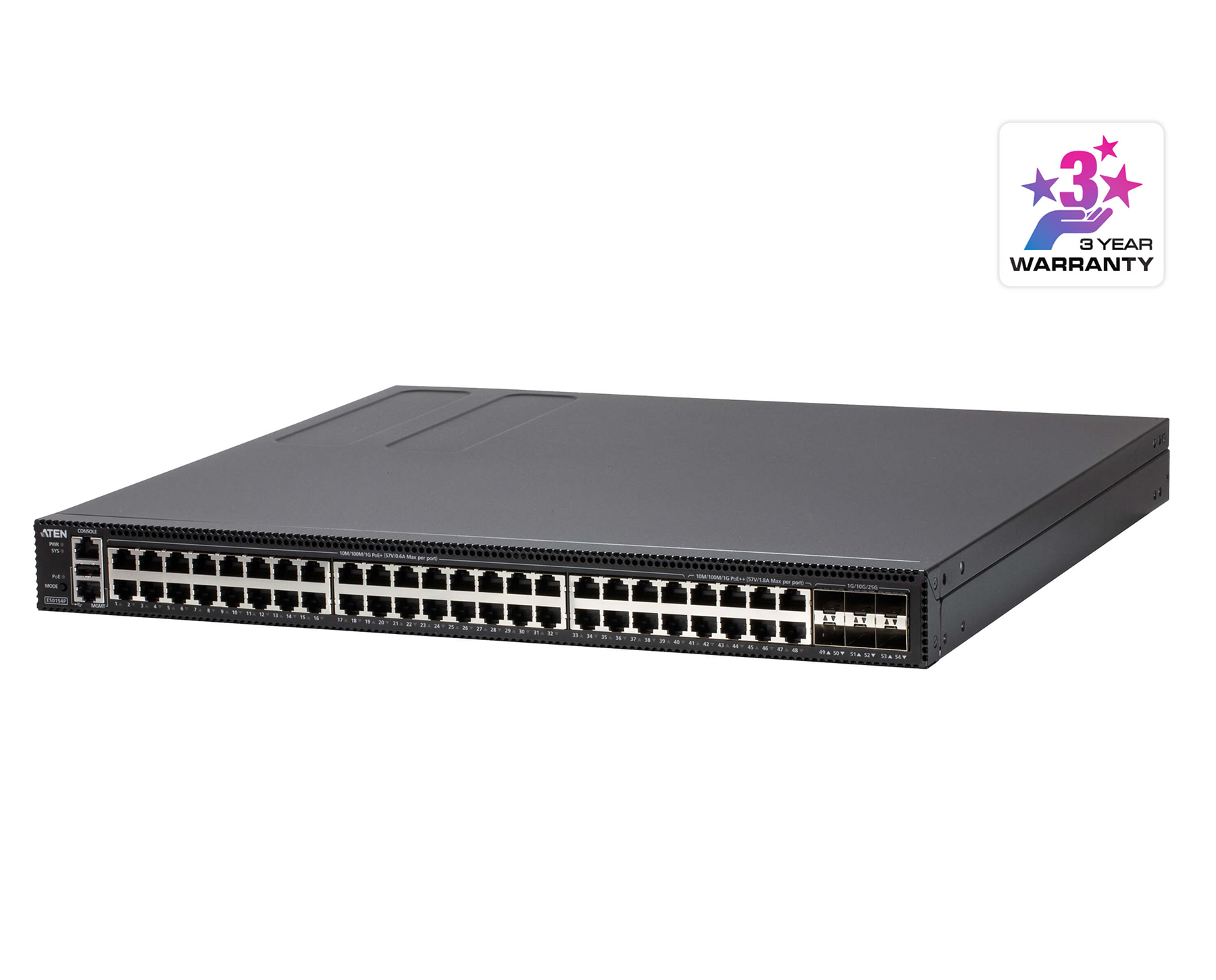 ES0154P 54-Port Layer 2  Gigabit Ethernet Managed Switch with PoE by Aten