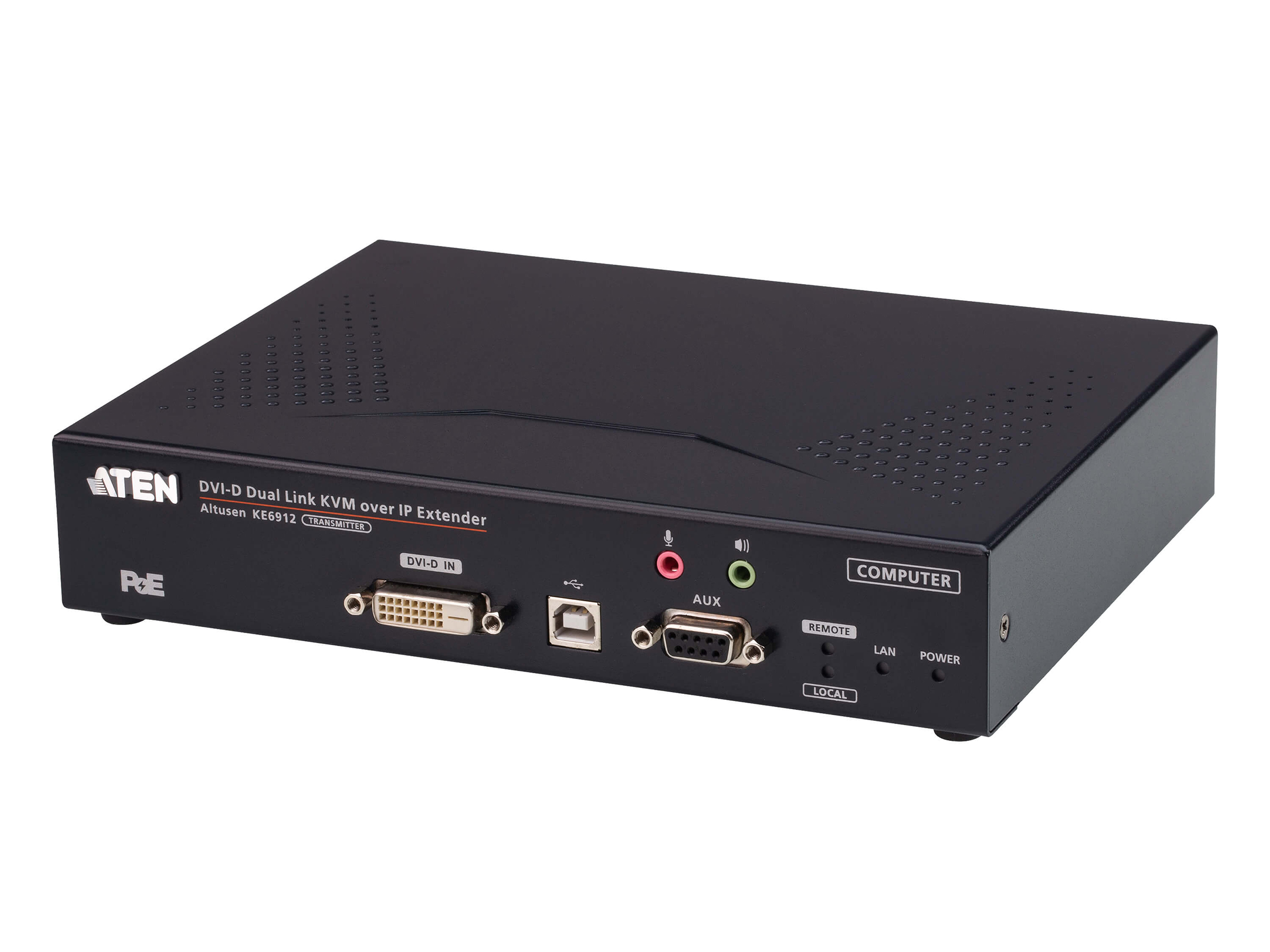 KE6912T USB Dual Link DVI-D Single Display Dual Link KVM over IP Extender (Transmitter) with Audio/POE by Aten