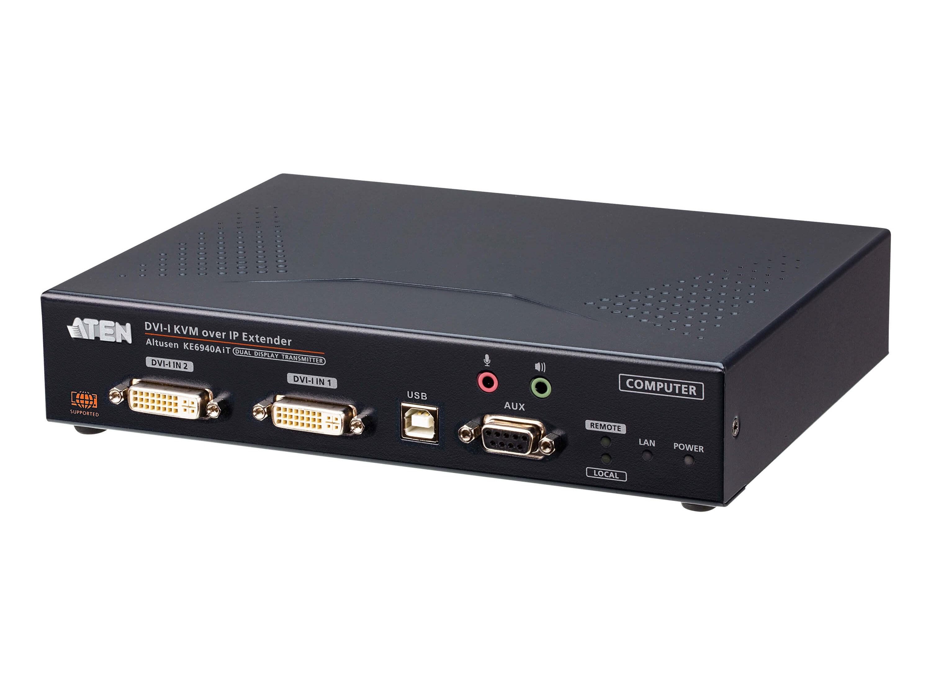 KE6940AIT DVI-I Dual Display KVM over IP Transmitter with Internet Access by Aten