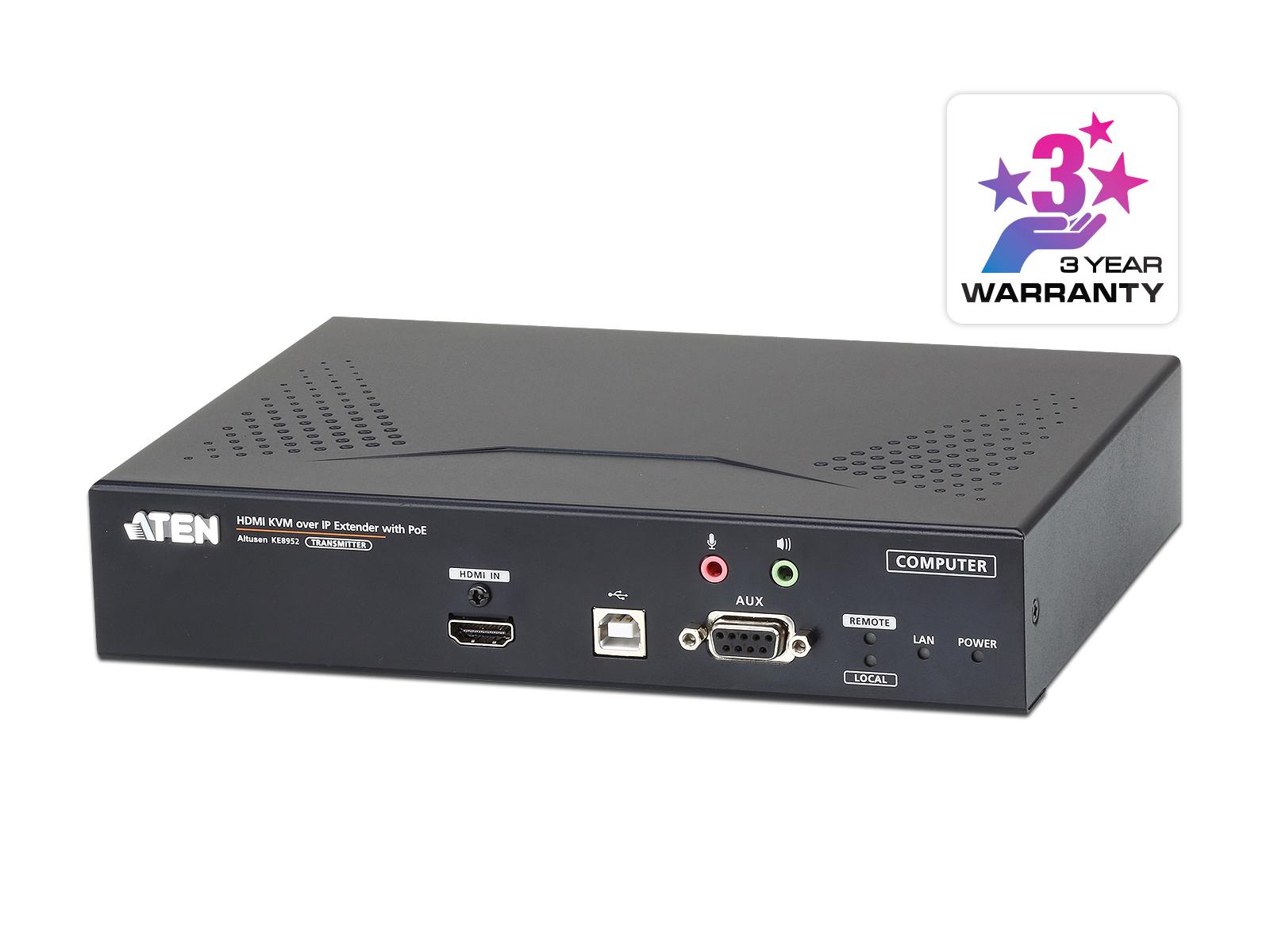 KE8952T 4K HDMI Single Display KVM over IP Extender (Transmitter) with PoE by Aten