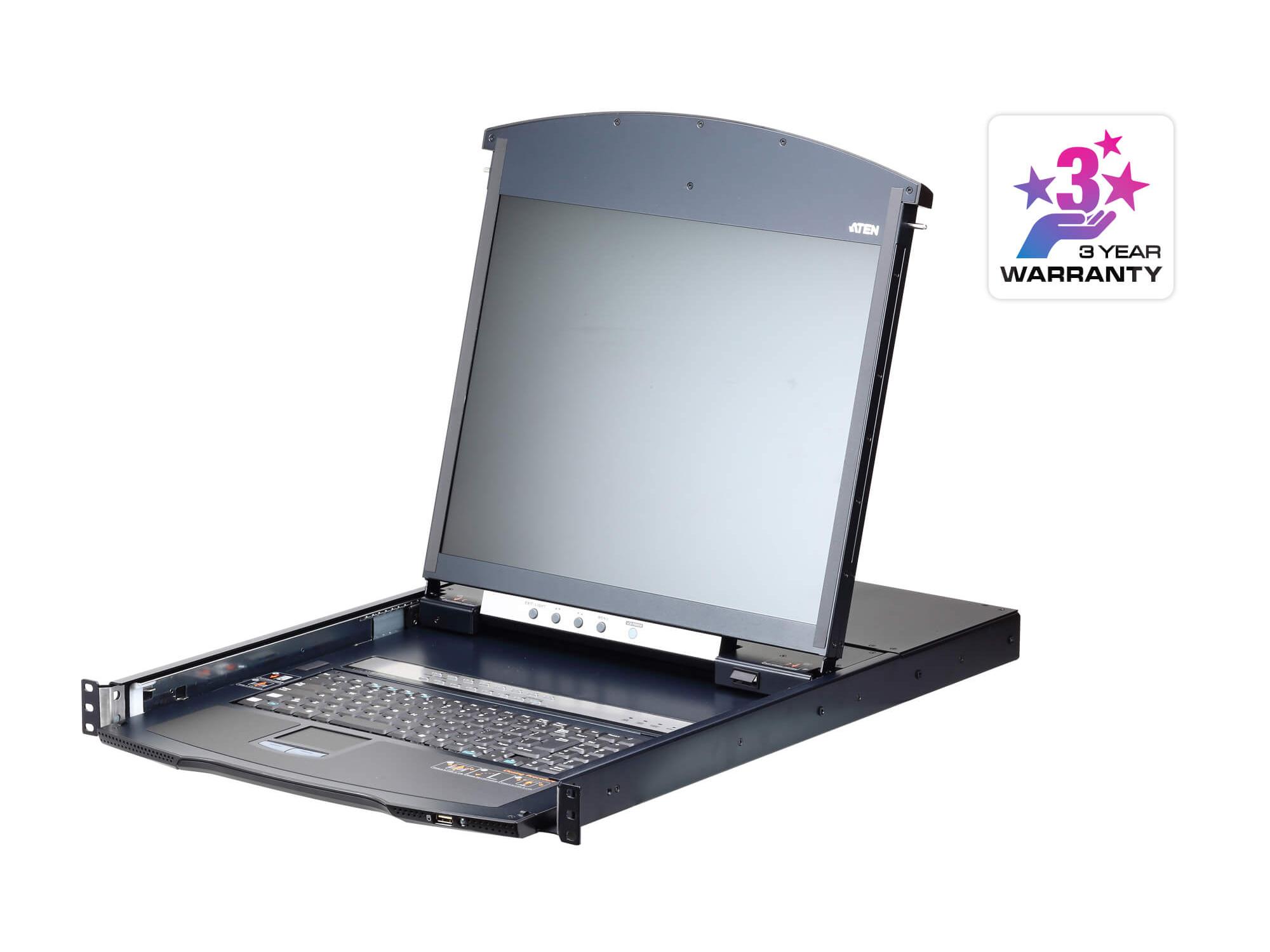 KL1116VN 16-Port Cat 5 Dual Rail 19 inch LCD KVM over IP Switch 1 Local/1 Remote User Access by Aten