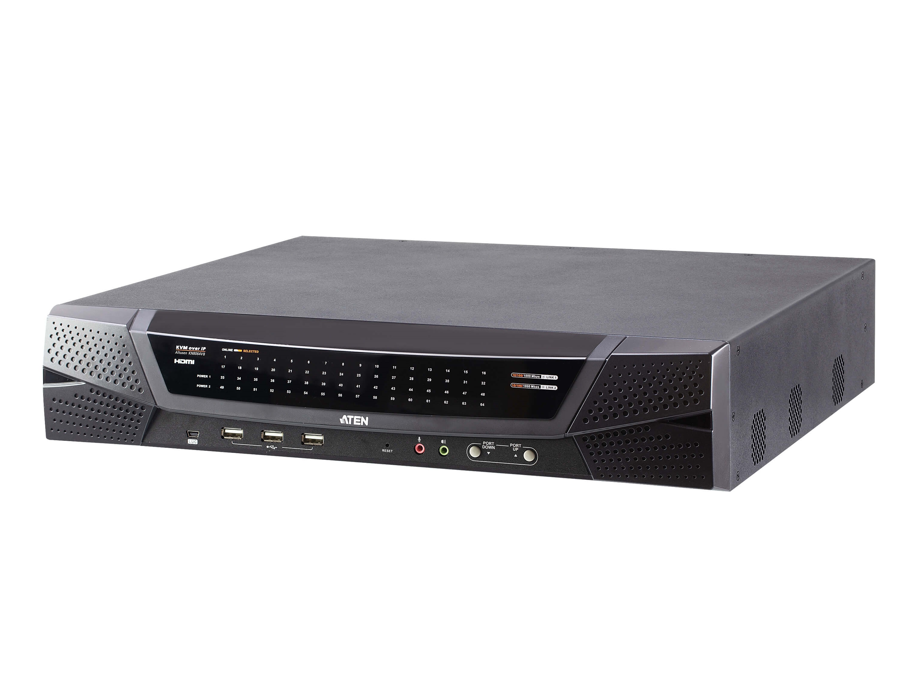 KN8064VB 1-Local/8-Remote Shared Access 64-Port Multi-Interface Cat 5 KVM over IP Switch by Aten