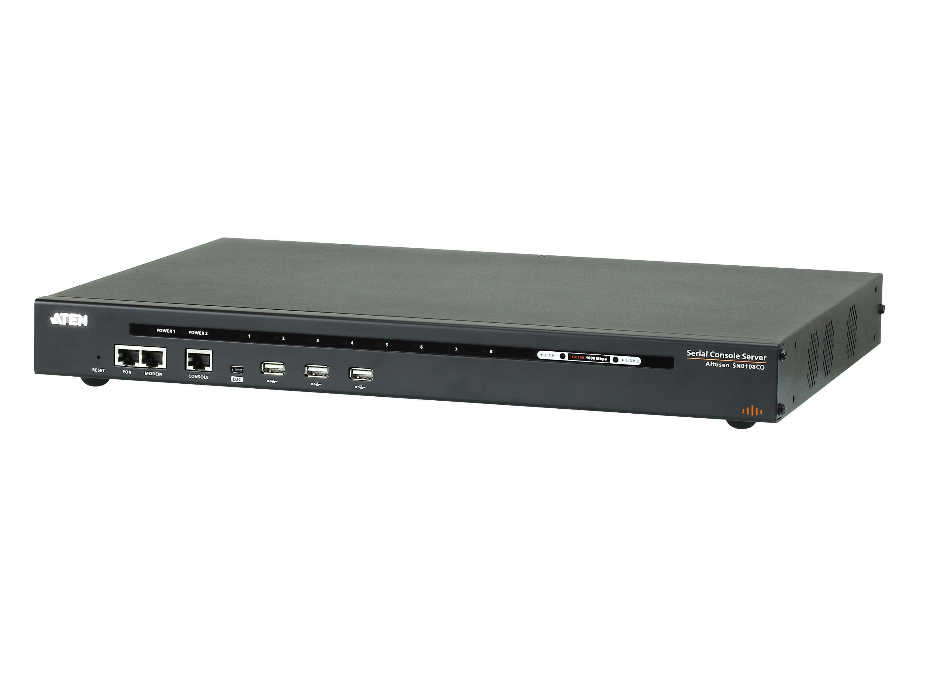 SN0108COD 8-Port Serial Console Server with Dual Power/LAN/DC Power by Aten