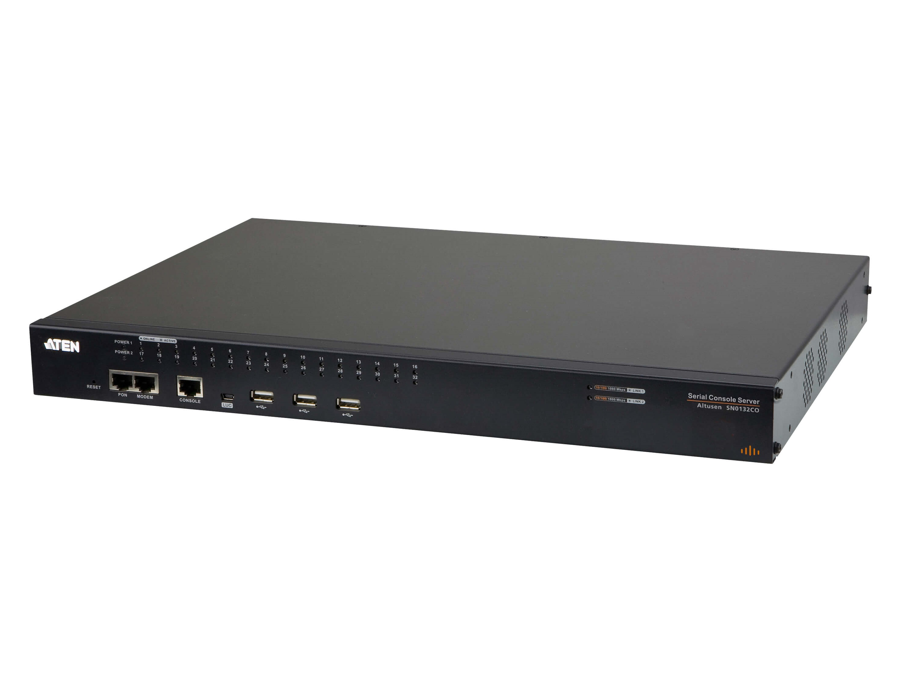 SN0132COD 32-Port Serial Console Server with Dual Power/LAN/DC Power by Aten