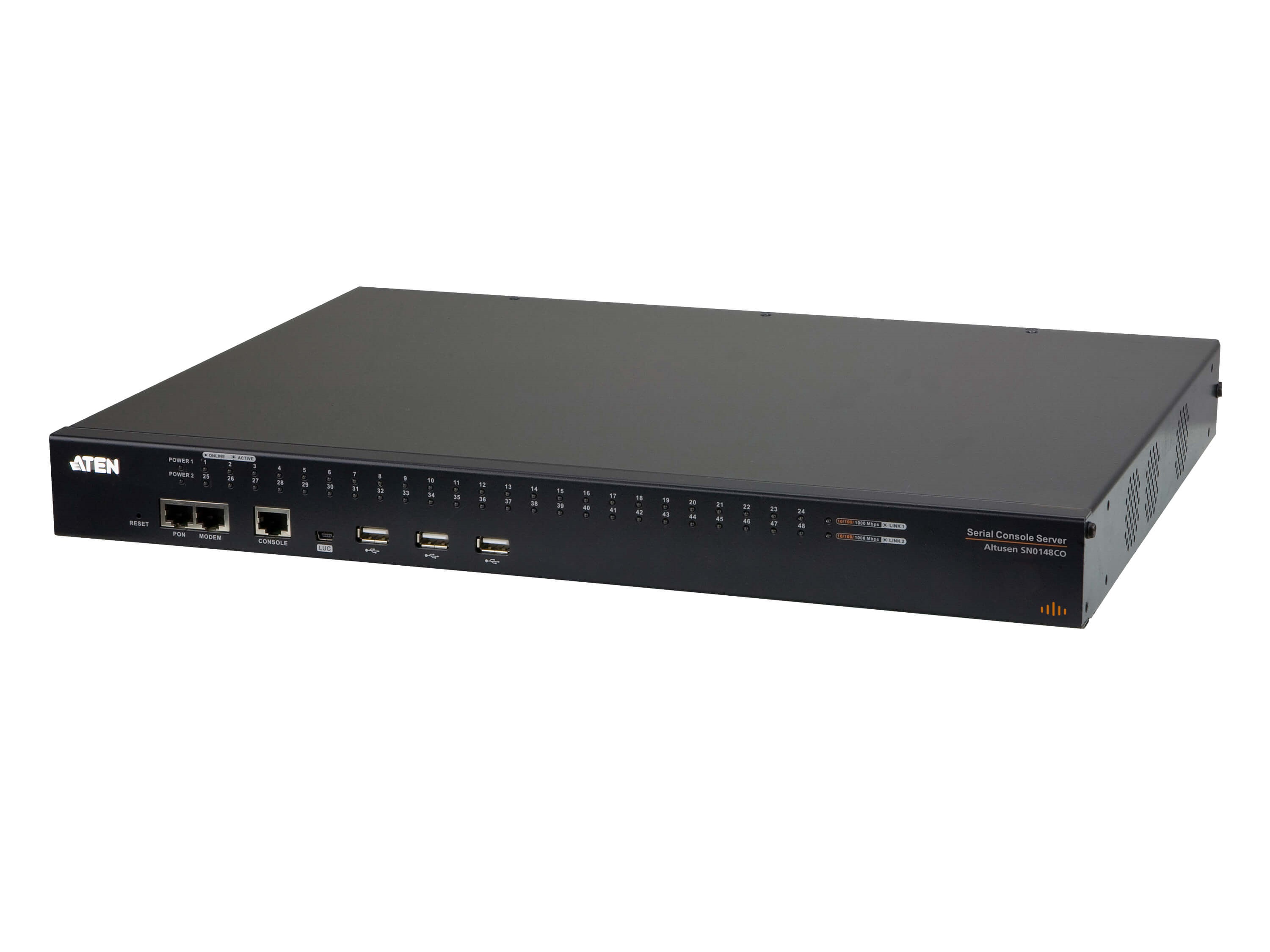 SN0148COD 48-Port Serial Console Server with Dual Power/LAN/DC Power by Aten