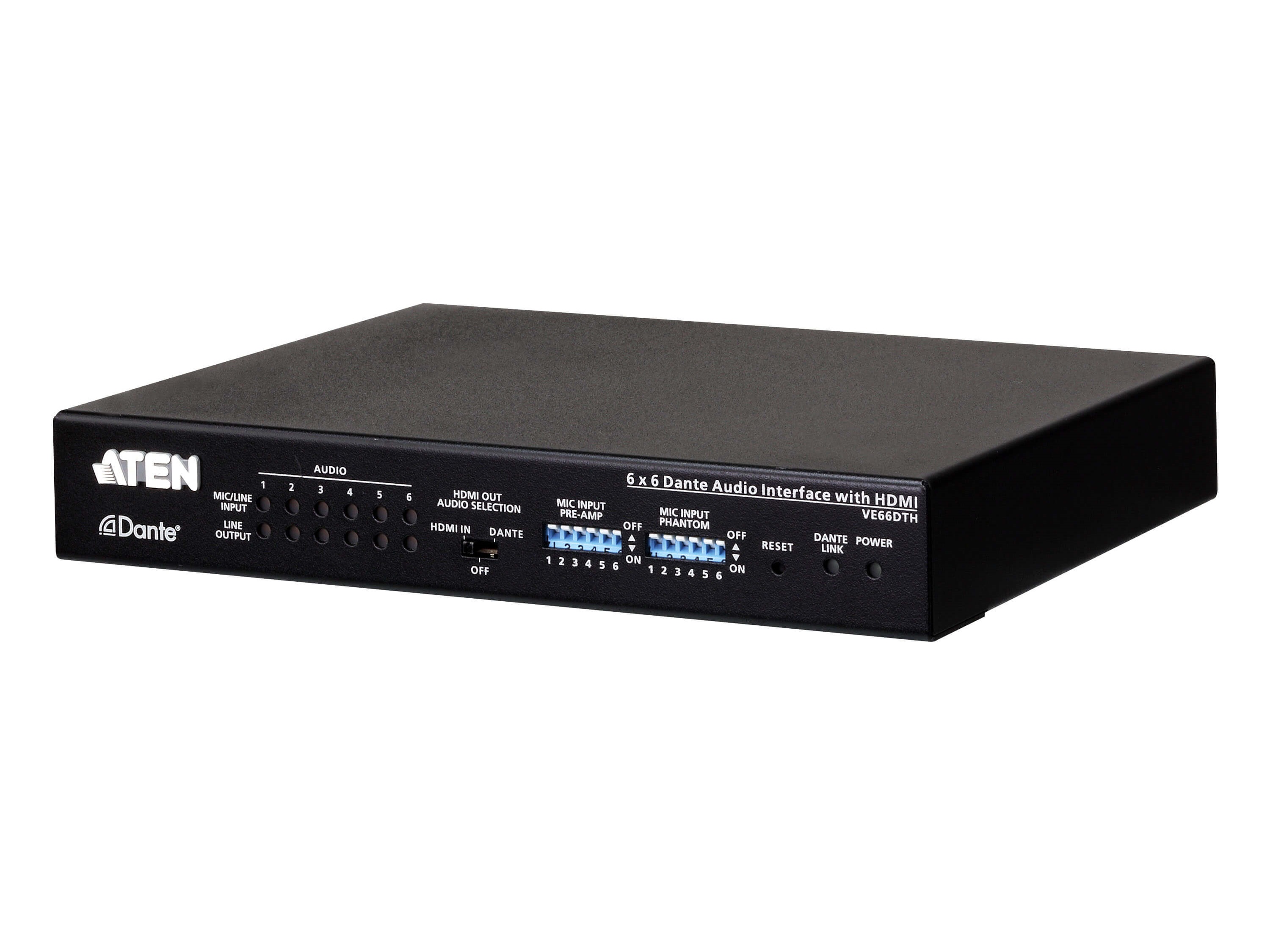 VE66DTH 6x6 Dante Audio Interface with HDMI by Aten