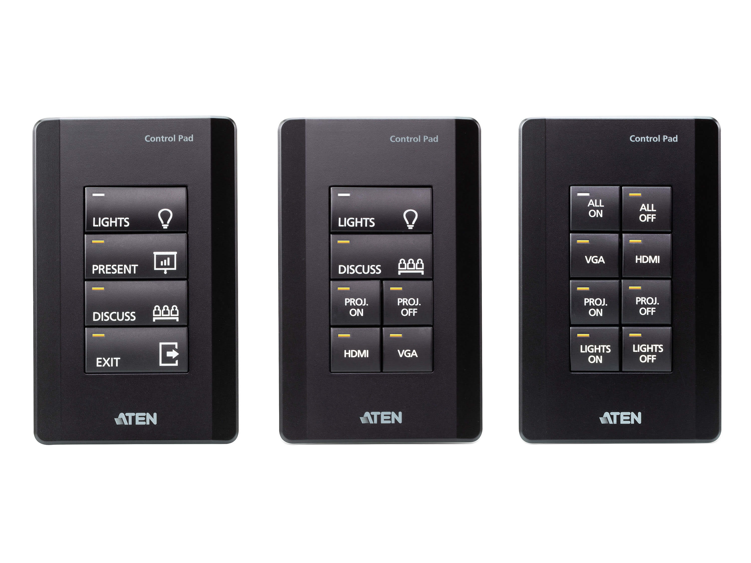 VK01001 Control System/8 Button Control Pad/US/1 Gang (Black) by Aten