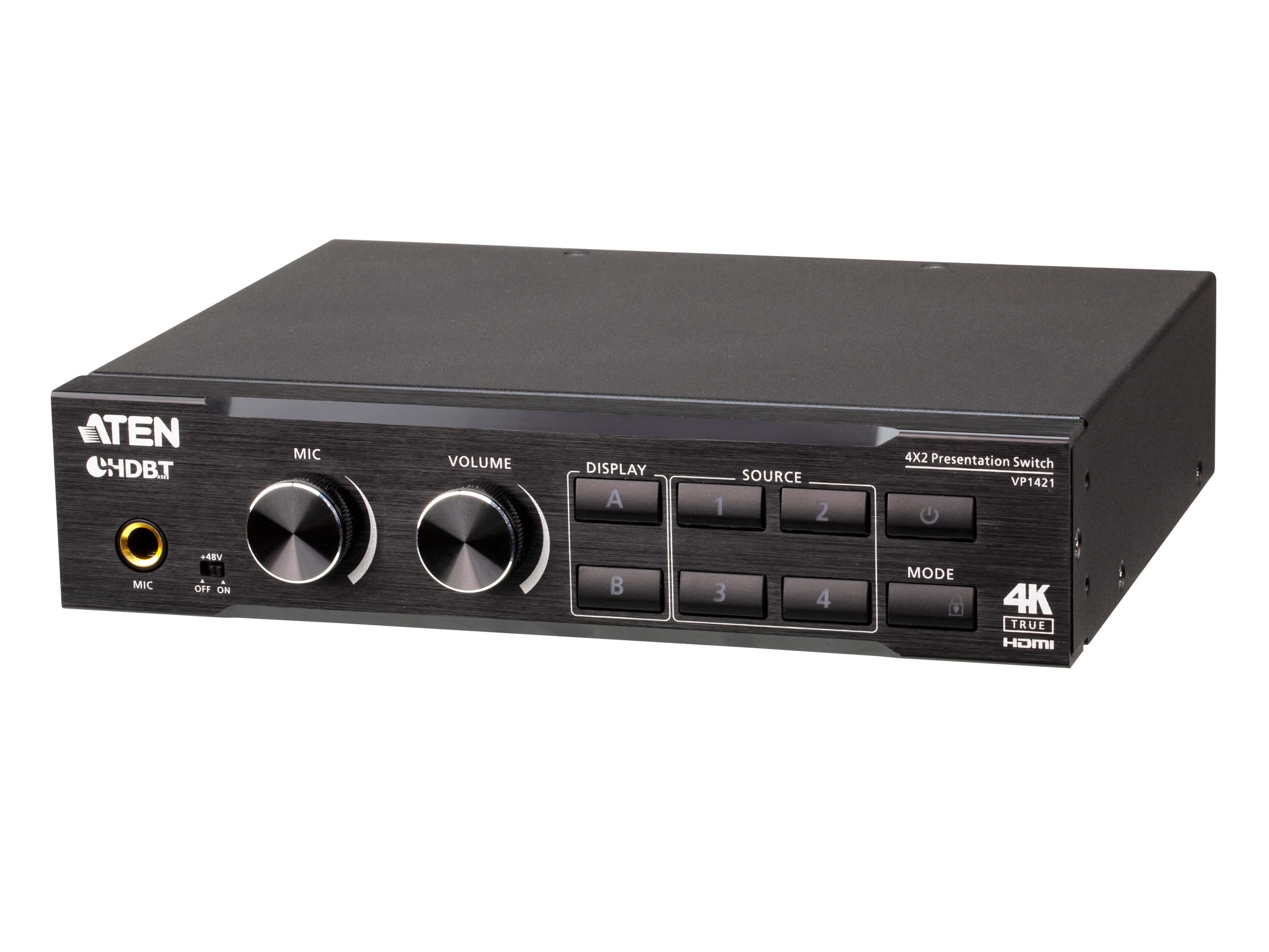 VP1421 4x2 True 4K Presentation Matrix Switch with Scaling/DSP and HDBaseT-Lite by Aten