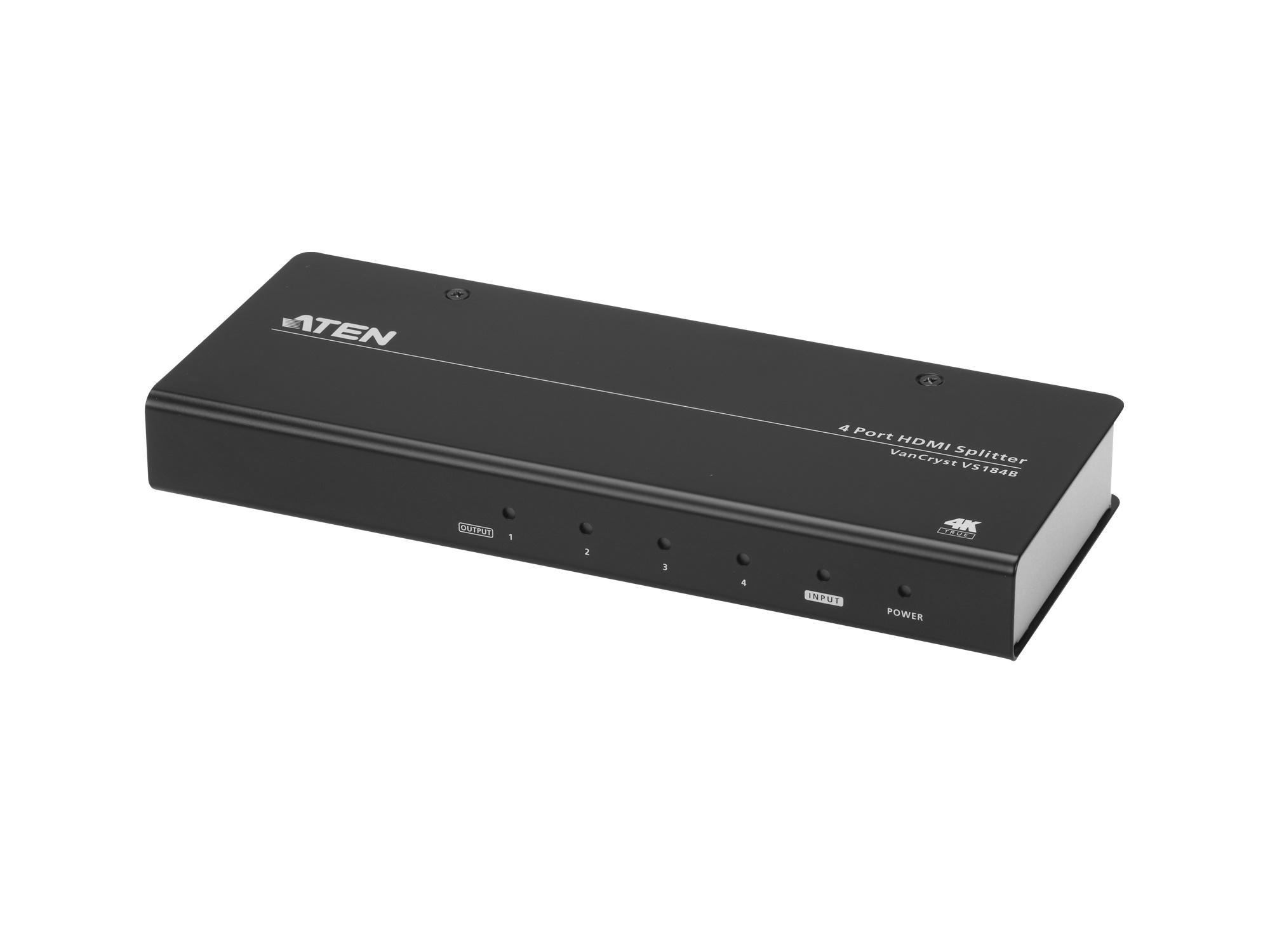 VS184B 4-Port True 4K HDMI Splitter by Aten