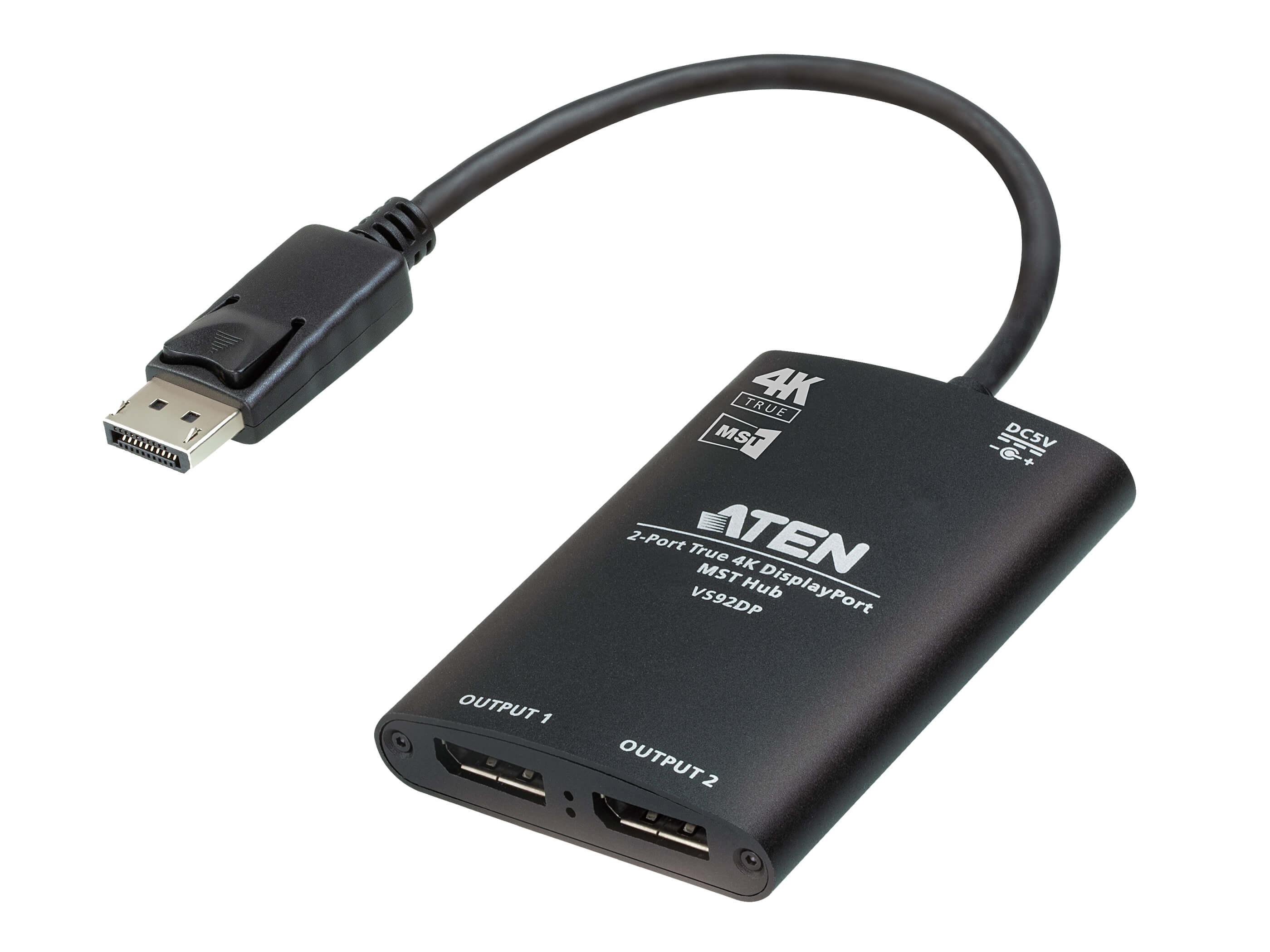 VS92DP 2-Port True 4K DisplayPort MST Hub by Aten