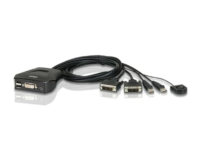 CS22D 2-port USB DVI Cable KVM Switcher by Aten