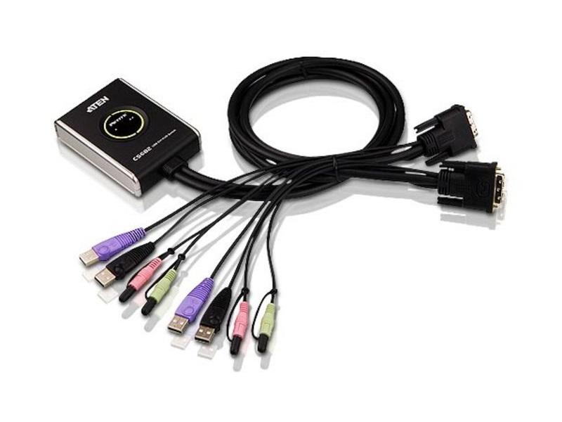 CS682 2-Port USB DVI/Audio Cable KVM Switch by Aten
