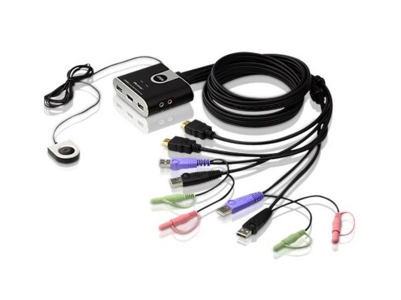 CS692 2-Port USB HDMI/Audio Cable KVM Switch by Aten