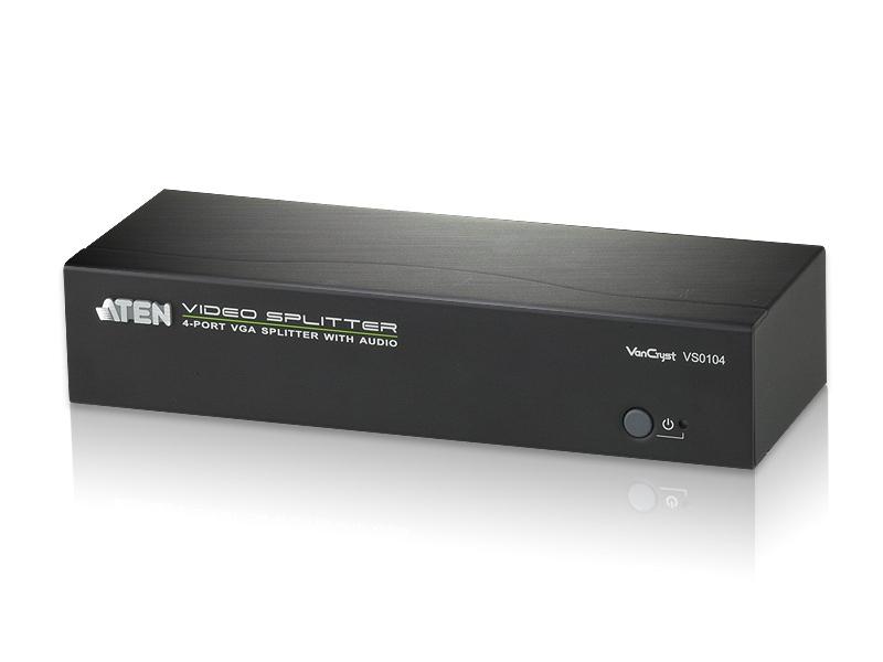 VS0104 4-Port VGA/Audio Splitter (450MHz) by Aten