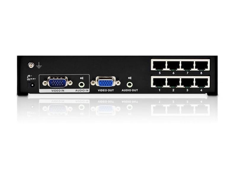 VS1208T Point to point 8-port Cat5 Audio/Video Distribution Unit by Aten