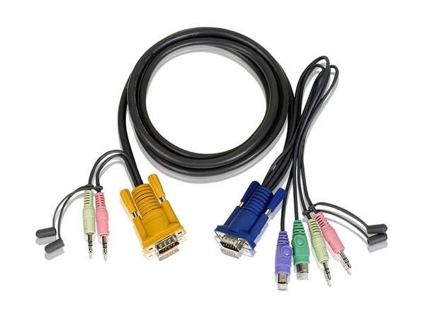 2L5302P SPHD-15 to VGA/ PS/2 and Audio KVM Cable (6in) by Aten