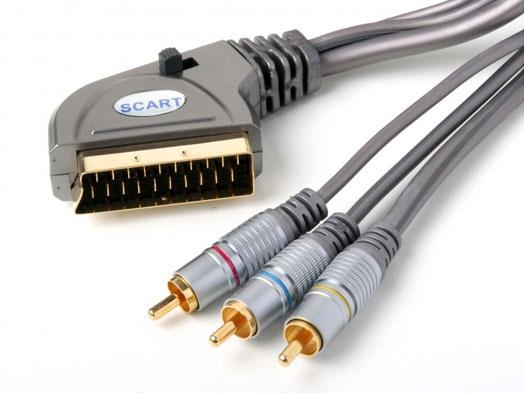 19-012-4 12ft 4m Tripple Shielded RCA SCART TO AUDIO/VIDEO Cable with IN/OUT Switch by Atlona