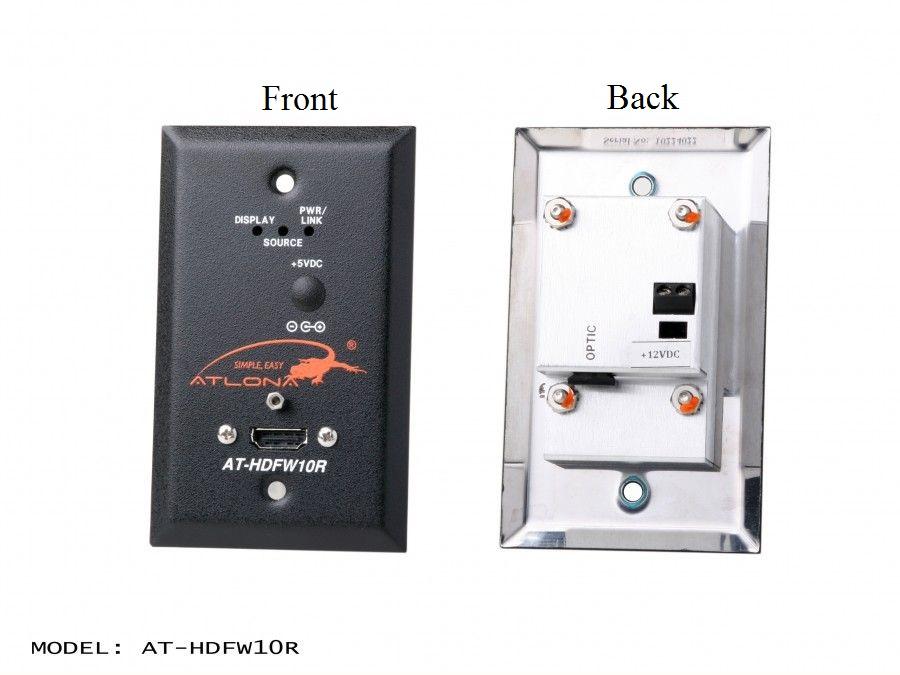 AT-HDFW10R Wall Plate Style HDMI Extender (Receiver) over single Multi Mode Fiber with HDCP and EDID Support by Atlona