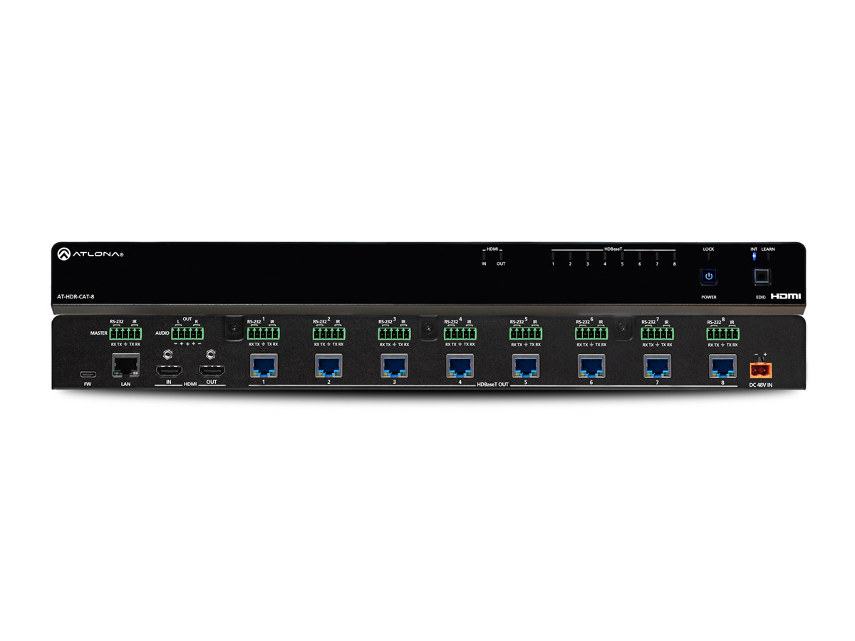 Atlona AT-HDR-CAT-8 HDBaseT 1x8 4K/60 4:4:4 HDR Dist Amp