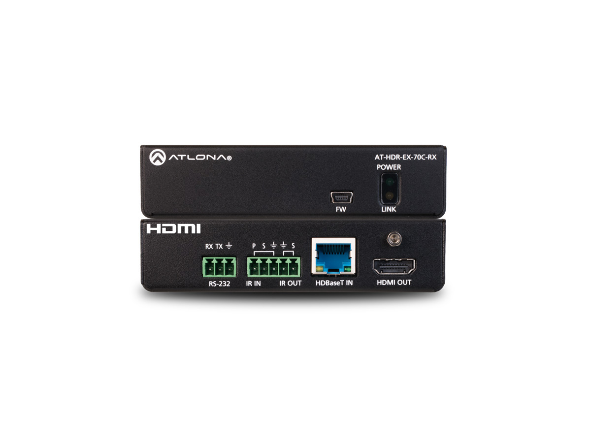 Atlona HDBaseT AT-HDR-EX-70C-RX Receiver 4K/60 4:4:4 HDR PoE