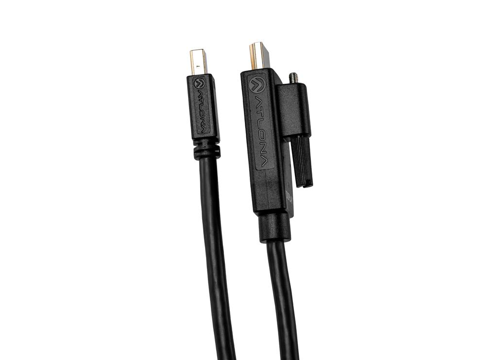 AT-LC-MDP2H-1M LinkConnect Mini DisplayPort to HDMI Cable with Locking connector -1m by Atlona