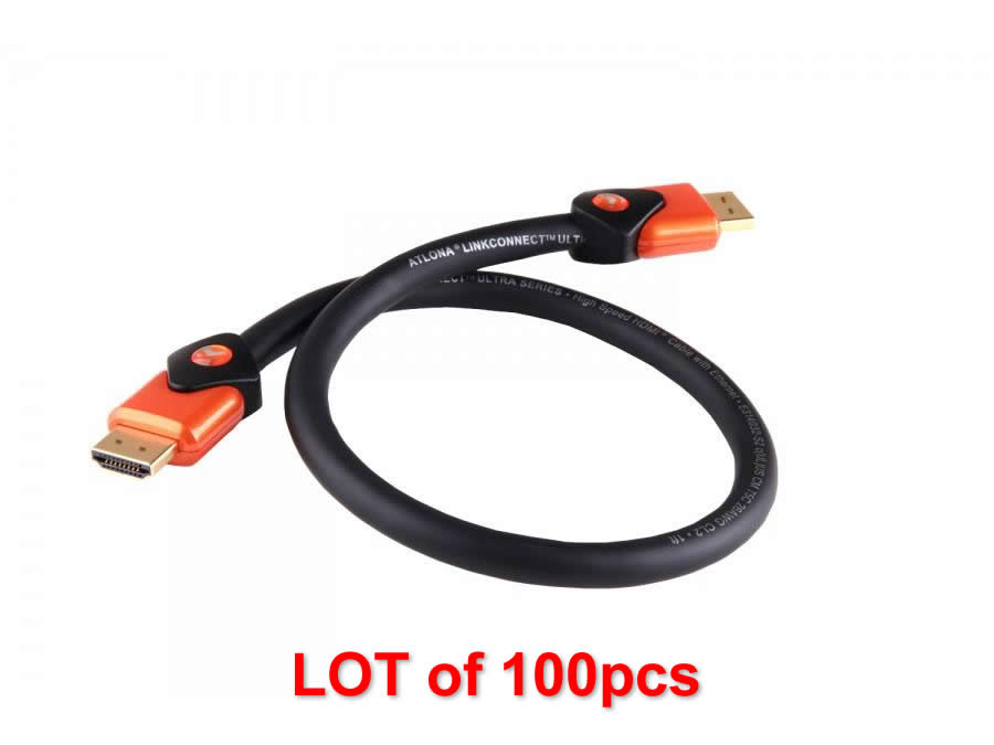 AT-LCU-12_L100 12ft 1080P 4K UHD High Speed HDMI 2.0 Cable for UHDTV PS4 PRO XBOX ONE LOT of 100pcs by Atlona