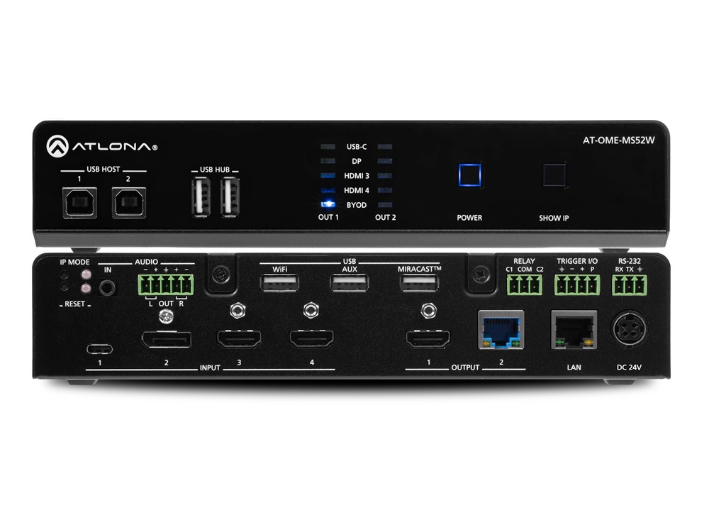 AT-OME-MS52W 5x2 Matrix Switcher with USB and Wireless Link by Atlona