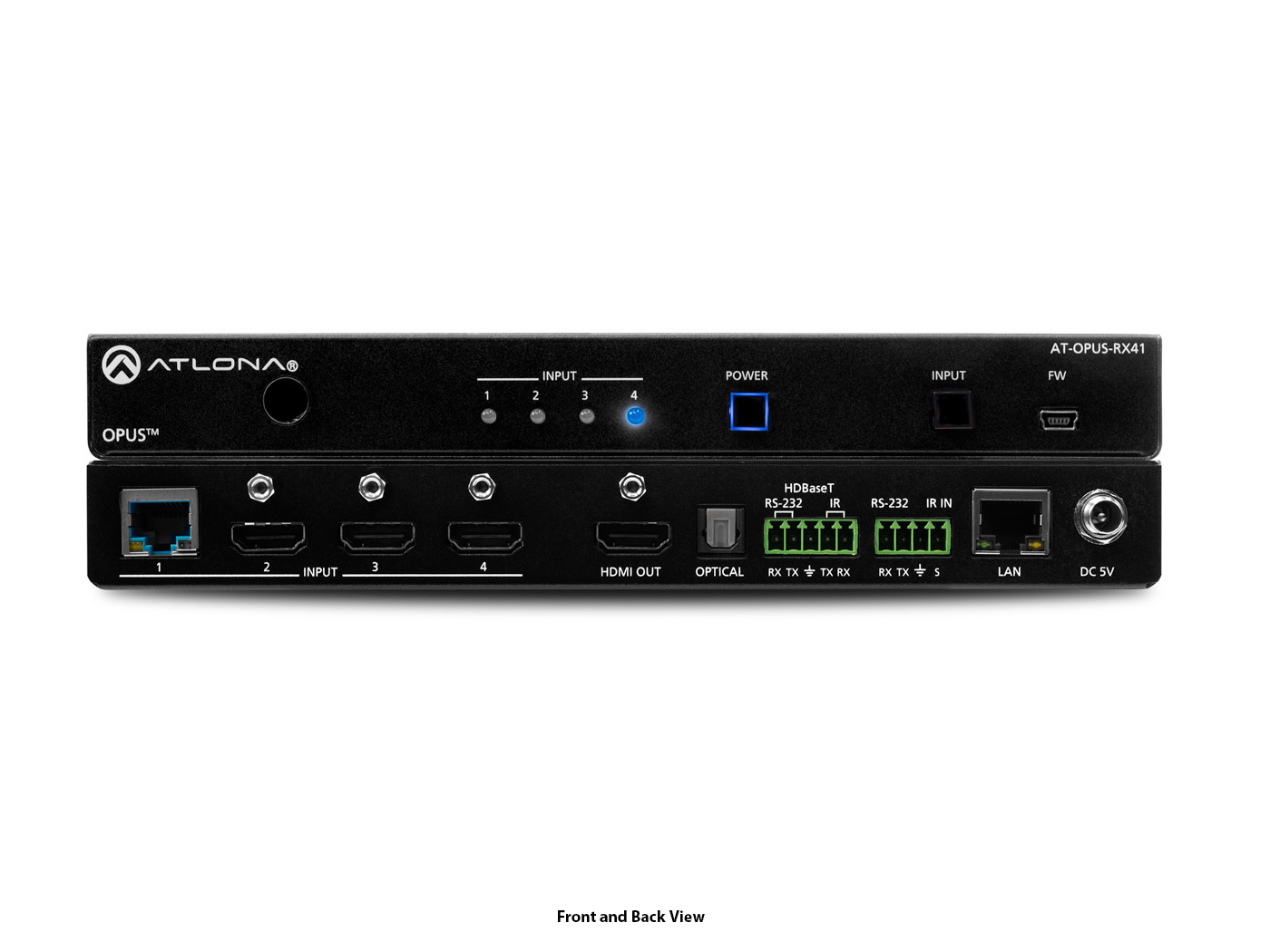 AT-OPUS-RX41 Four-Input 4K HDR Switcher with HDMI and HDBaseT Inputs by Atlona