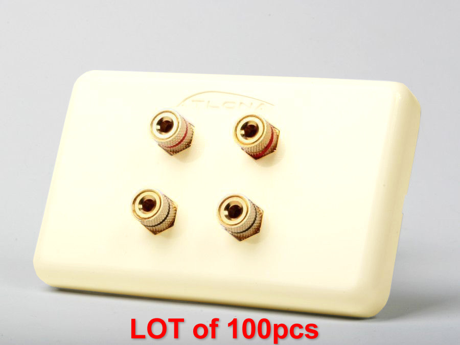 AT80040_L100 HIGH-QUALITY WALL PLATE FOR 2 SPEAKERS LOT of 100pcs by Atlona