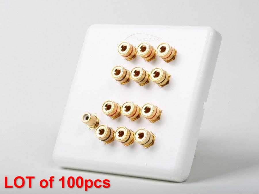 AT80120-RCA_L100 6 Speaker Wall Plate With Subwoofer Input LOT of 100pcs by Atlona