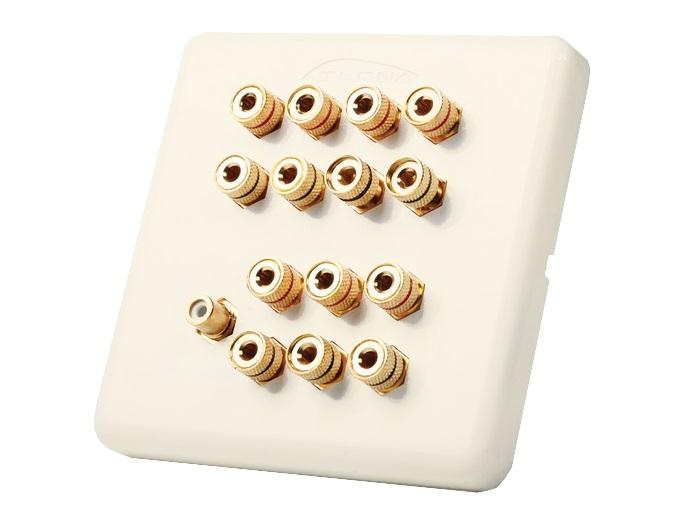 AT80140-RCA 7 Speaker Wall Plate With Subwoofer Input by Atlona