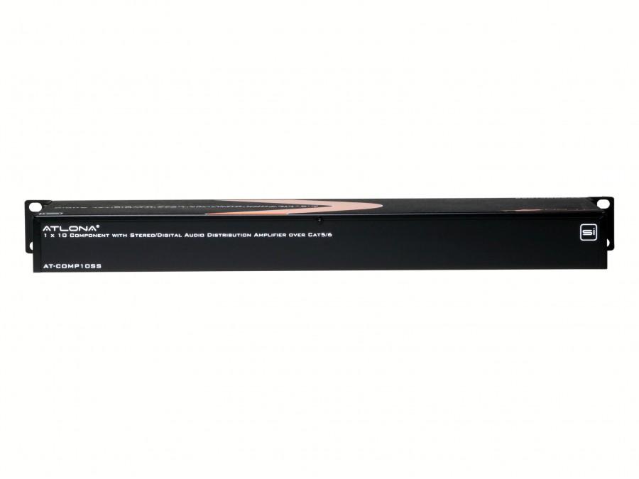 AT-COMP10SS 1 X 10 Component Video With Stereo Analog And/Or Digital Audio Distribution Amplifier Over Cat5/6/7 by Atlona